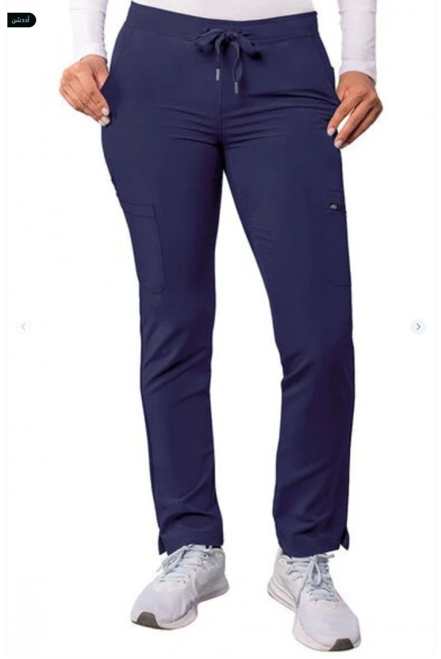 Adar Women’s Scrub Pants Medical Uniform Athletic Jogger Navy Zip Sz M